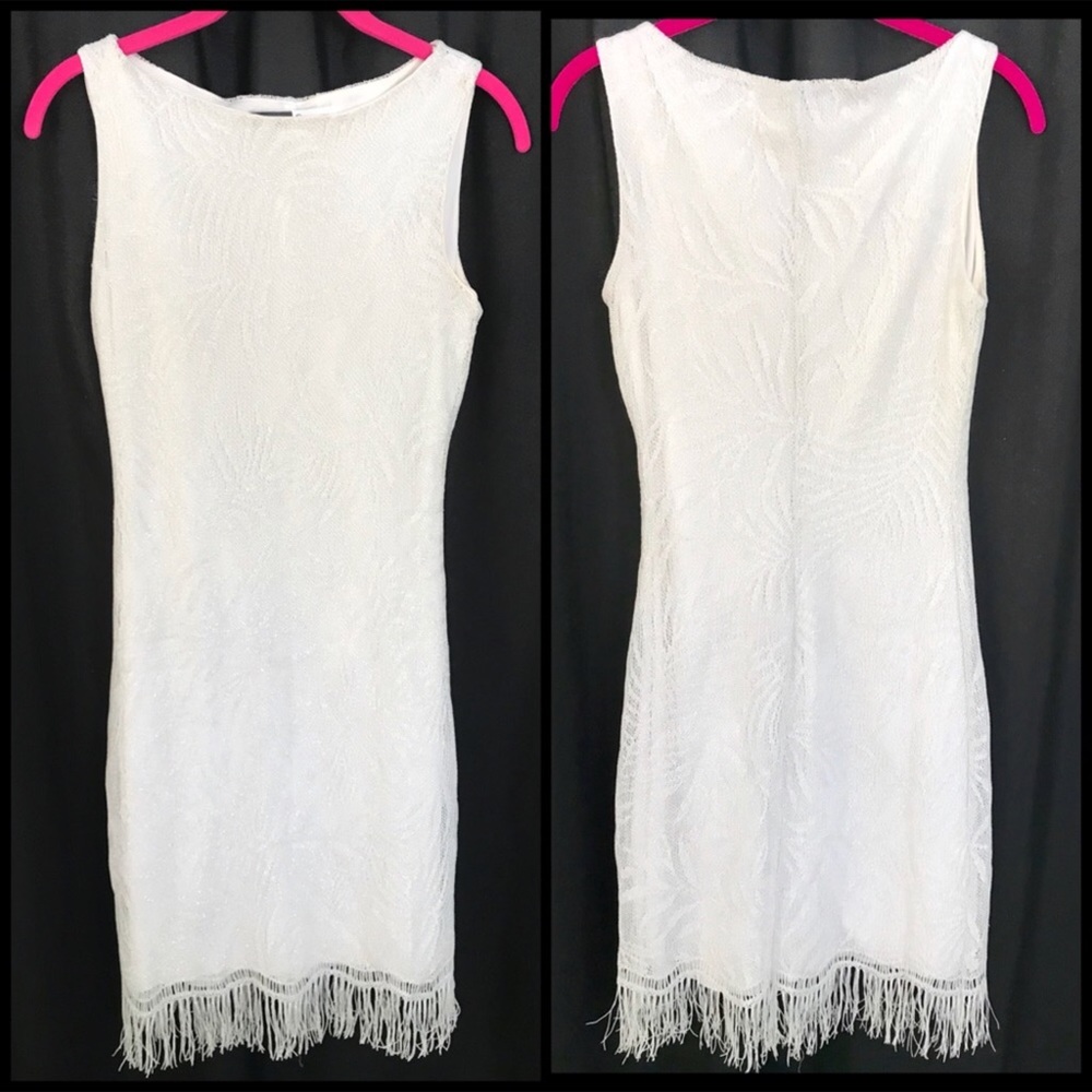 White Fringe Dress